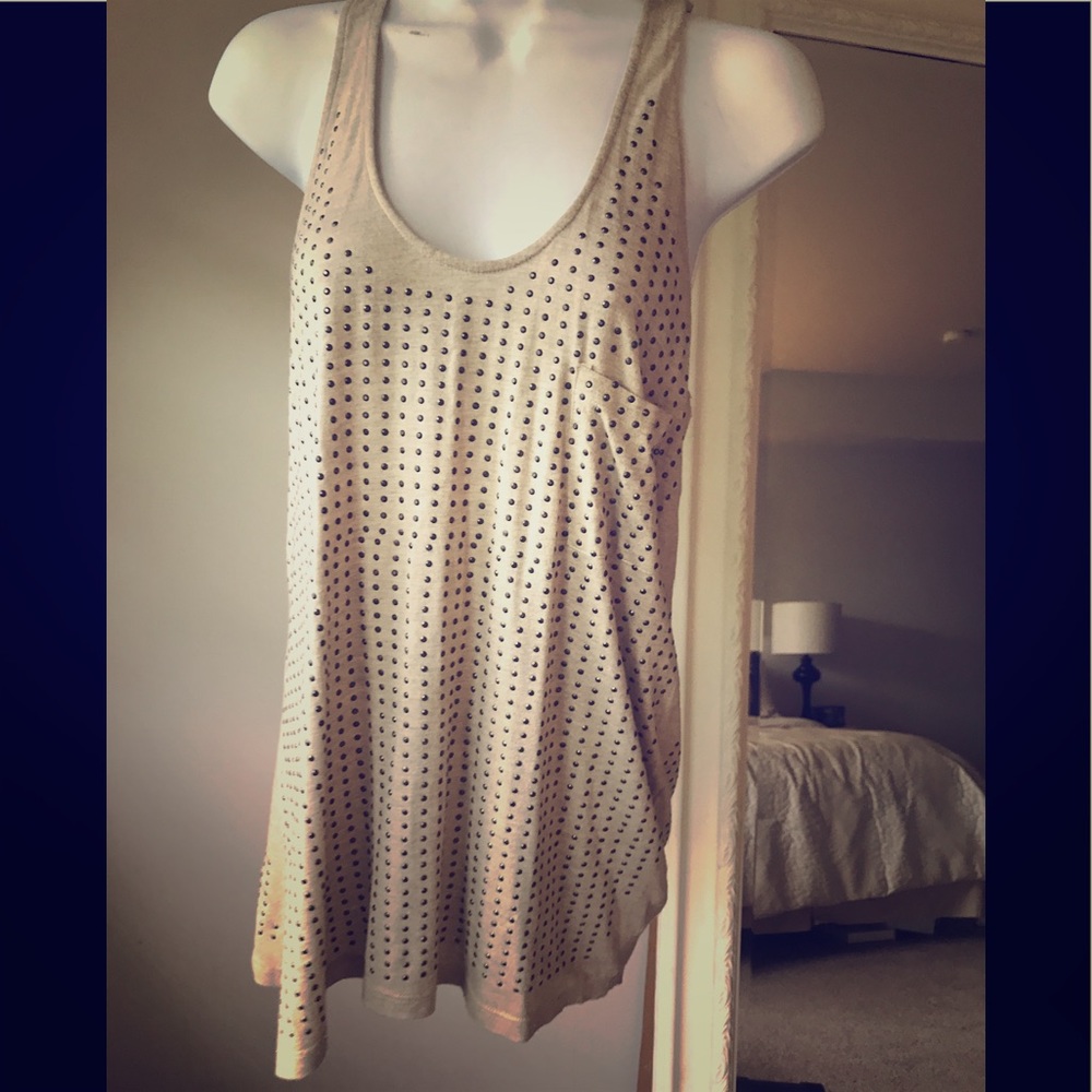 Isabel Lu tan with silver grommets tank